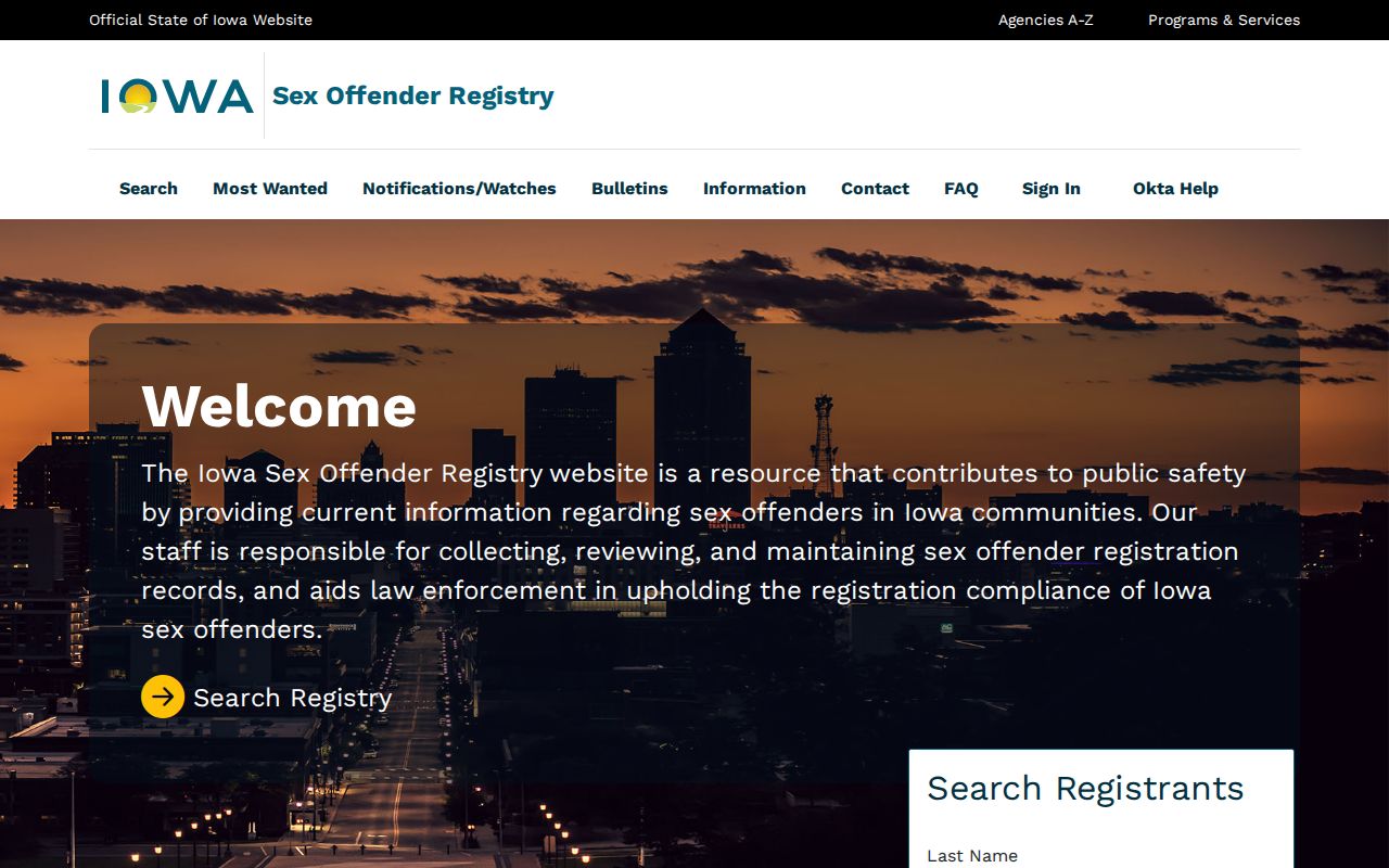Iowa Sex Offender Registry source for a lawful Marion resident lookup