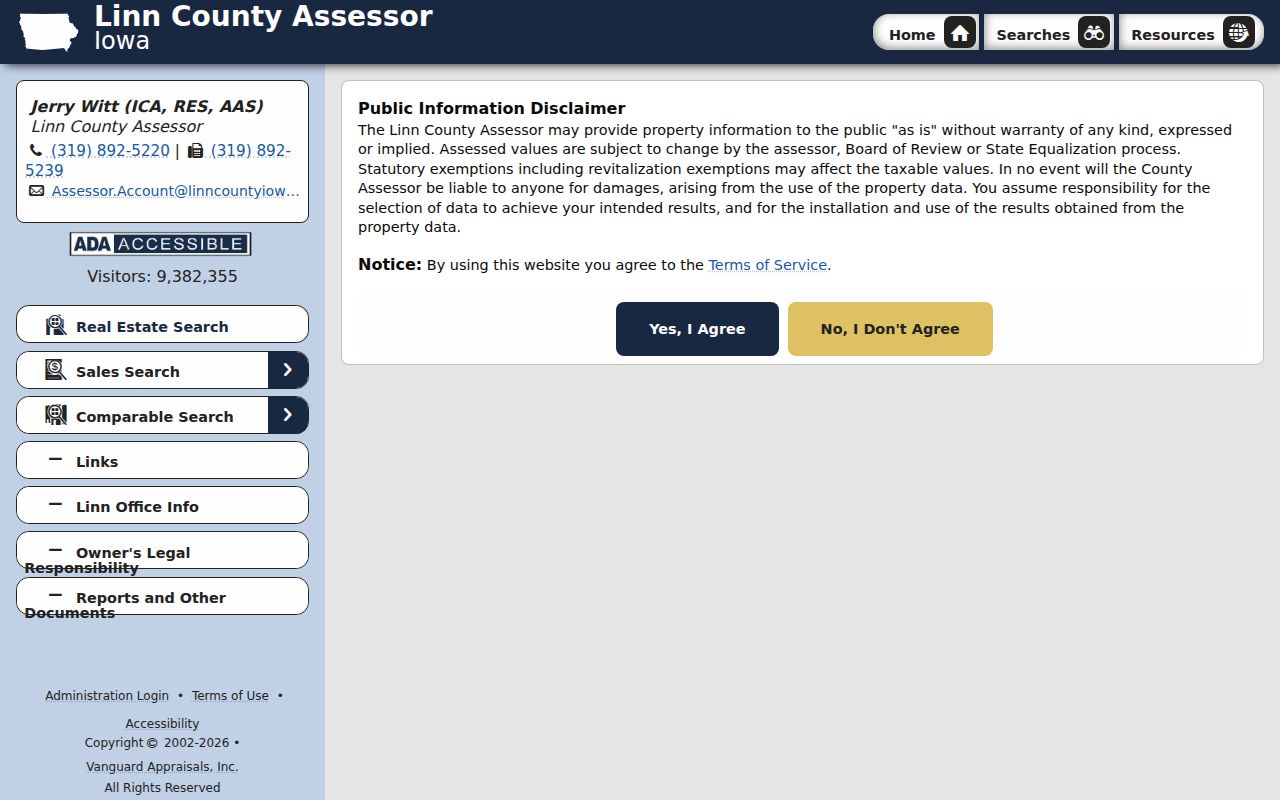 Linn County residential assessor form for Marion address and parcel searches